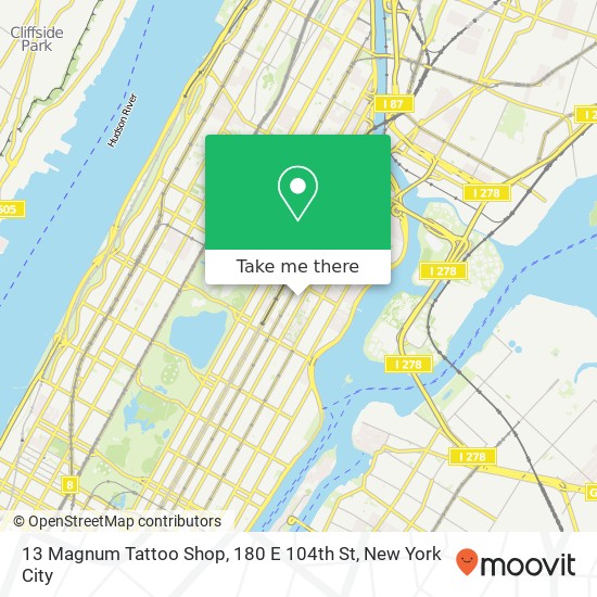 13 Magnum Tattoo Shop, 180 E 104th St map