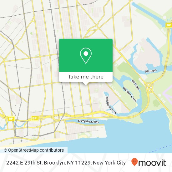 Mapa de 2242 E 29th St, Brooklyn, NY 11229