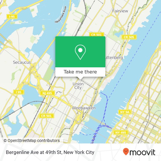 Bergenline Ave at 49th St map