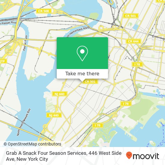 Mapa de Grab A Snack Four Season Services, 446 West Side Ave