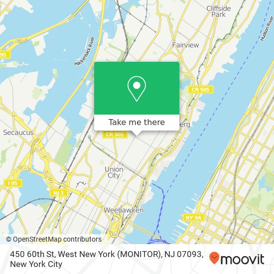 Mapa de 450 60th St, West New York (MONITOR), NJ 07093