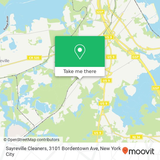 Mapa de Sayreville Cleaners, 3101 Bordentown Ave