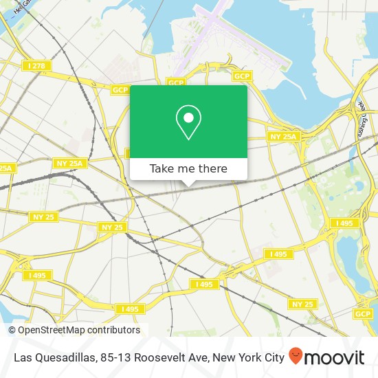 Mapa de Las Quesadillas, 85-13 Roosevelt Ave