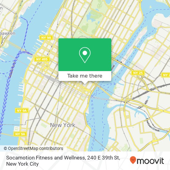 Mapa de Socamotion Fitness and Wellness, 240 E 39th St