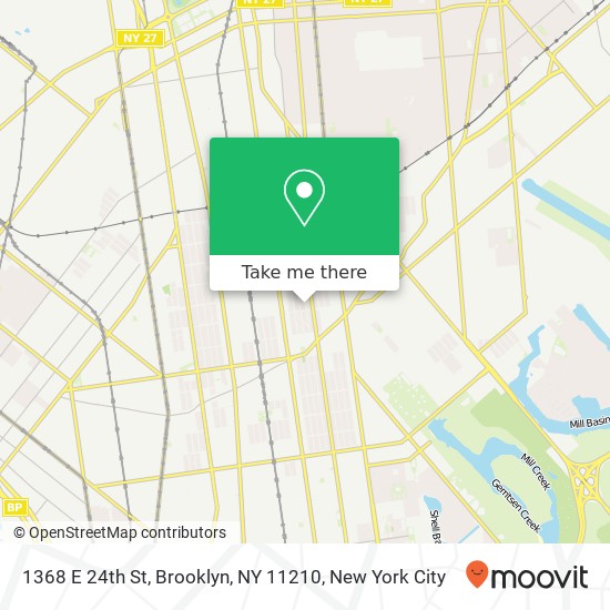 Mapa de 1368 E 24th St, Brooklyn, NY 11210