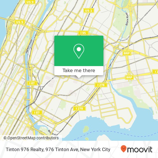 Mapa de Tinton 976 Realty, 976 Tinton Ave