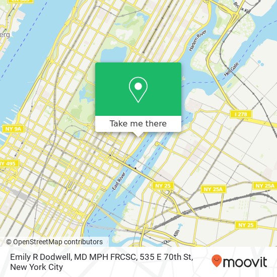 Mapa de Emily R Dodwell, MD MPH FRCSC, 535 E 70th St