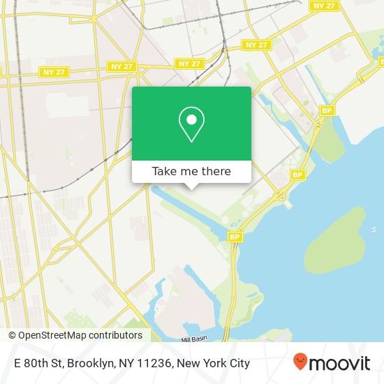 Mapa de E 80th St, Brooklyn, NY 11236