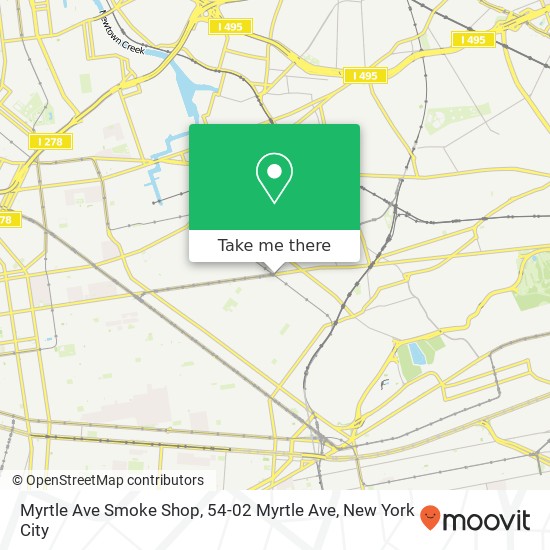 Myrtle Ave Smoke Shop, 54-02 Myrtle Ave map