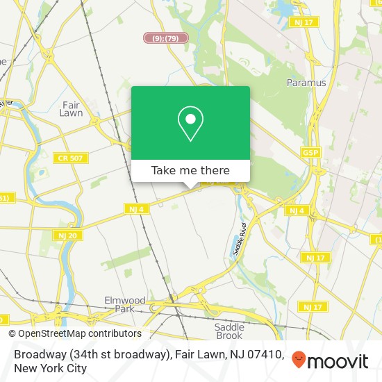 Broadway (34th st broadway), Fair Lawn, NJ 07410 map