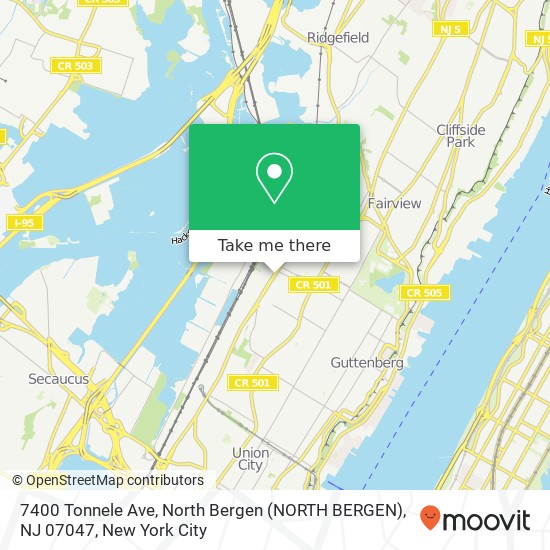 7400 Tonnele Ave, North Bergen (NORTH BERGEN), NJ 07047 map