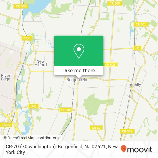 Mapa de CR-70 (70 washington), Bergenfield, NJ 07621