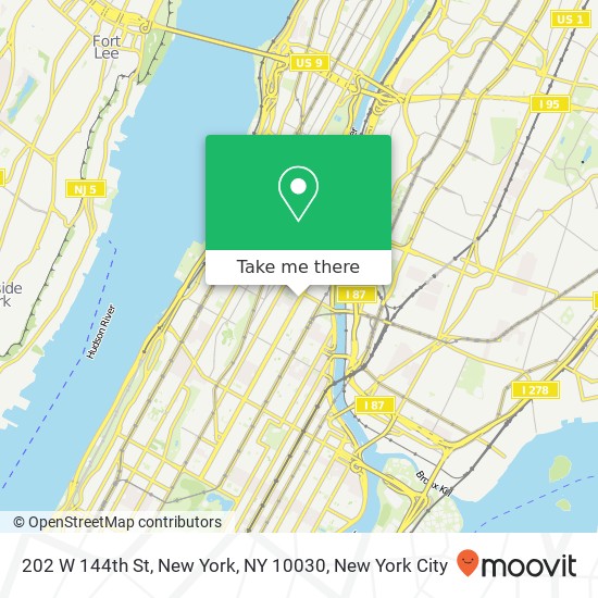 Mapa de 202 W 144th St, New York, NY 10030