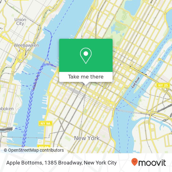 Mapa de Apple Bottoms, 1385 Broadway