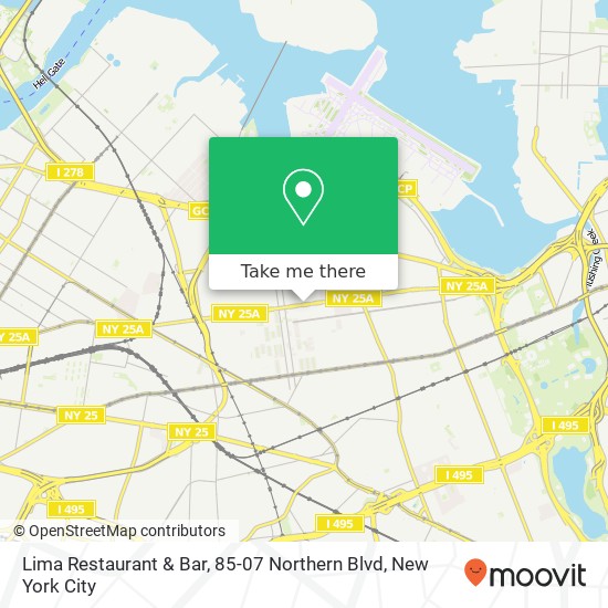 Mapa de Lima Restaurant & Bar, 85-07 Northern Blvd