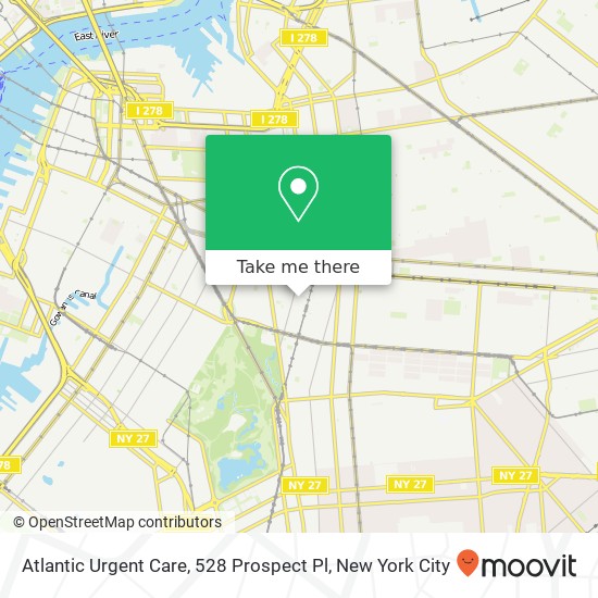 Mapa de Atlantic Urgent Care, 528 Prospect Pl