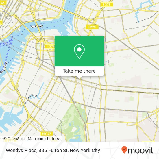 Mapa de Wendys Place, 886 Fulton St