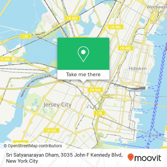 Mapa de Sri Satyanarayan Dham, 3035 John F Kennedy Blvd