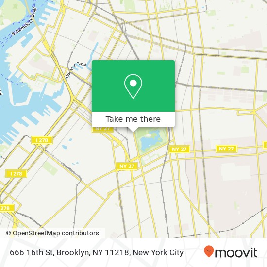 Mapa de 666 16th St, Brooklyn, NY 11218