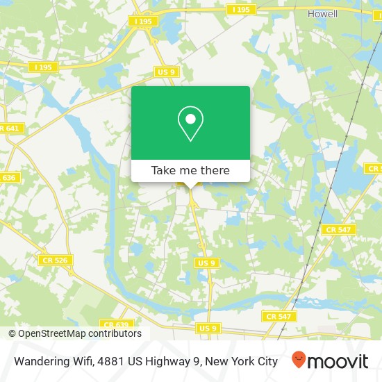 Wandering Wifi, 4881 US Highway 9 map