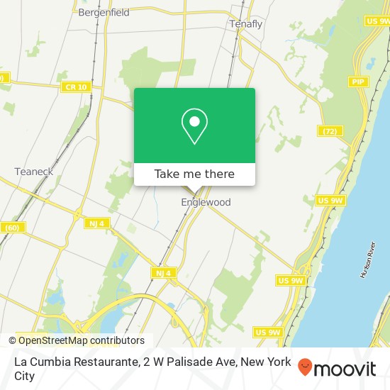 Mapa de La Cumbia Restaurante, 2 W Palisade Ave