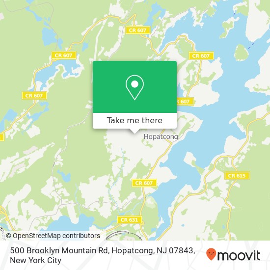 Mapa de 500 Brooklyn Mountain Rd, Hopatcong, NJ 07843