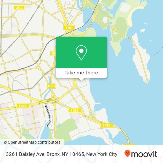 Mapa de 3261 Baisley Ave, Bronx, NY 10465