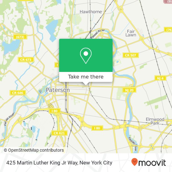 Mapa de 425 Martin Luther King Jr Way, Paterson, NJ 07501