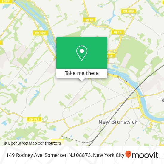 Mapa de 149 Rodney Ave, Somerset, NJ 08873