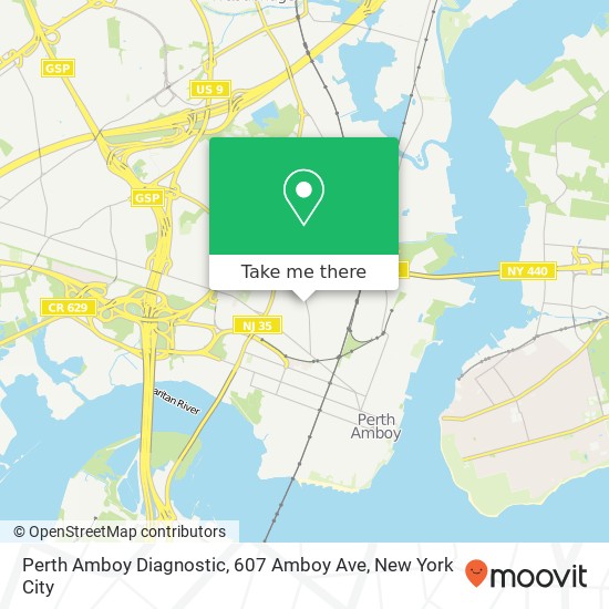 Mapa de Perth Amboy Diagnostic, 607 Amboy Ave