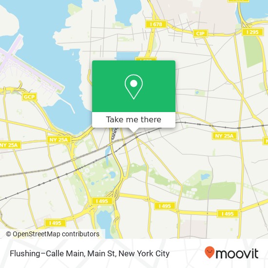 Flushing–Calle Main, Main St map