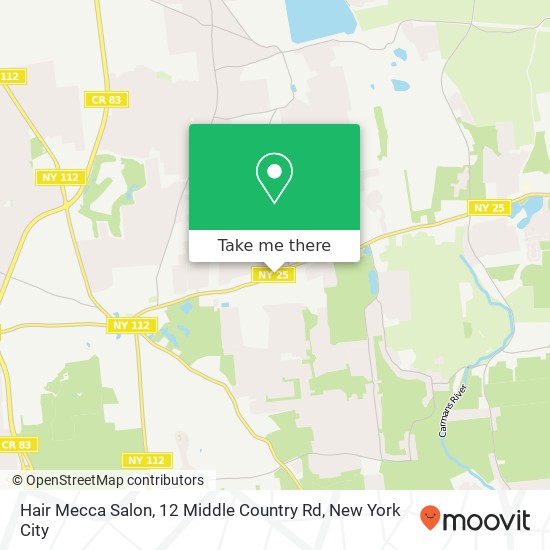 Mapa de Hair Mecca Salon, 12 Middle Country Rd