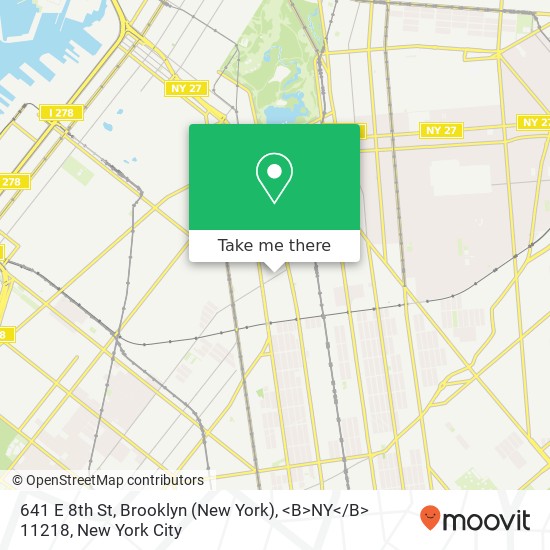 641 E 8th St, Brooklyn (New York), <B>NY< / B> 11218 map