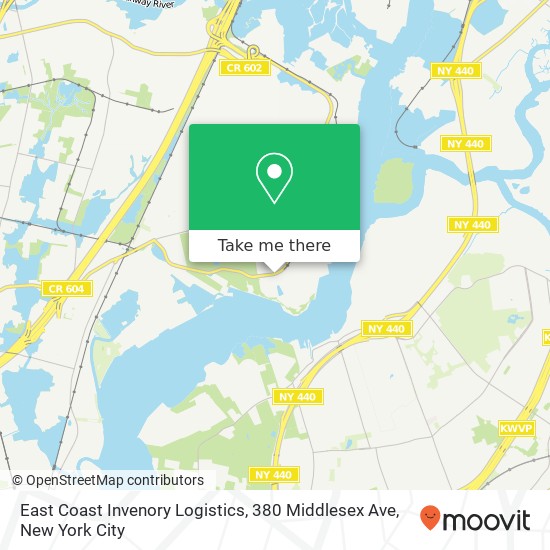 East Coast Invenory Logistics, 380 Middlesex Ave map