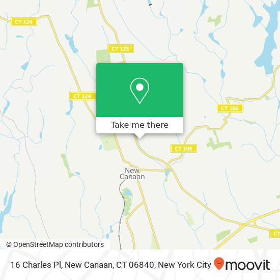 Mapa de 16 Charles Pl, New Canaan, CT 06840