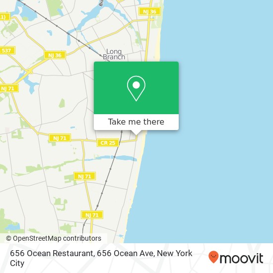656 Ocean Restaurant, 656 Ocean Ave map