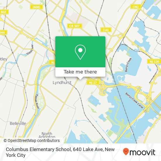 Mapa de Columbus Elementary School, 640 Lake Ave