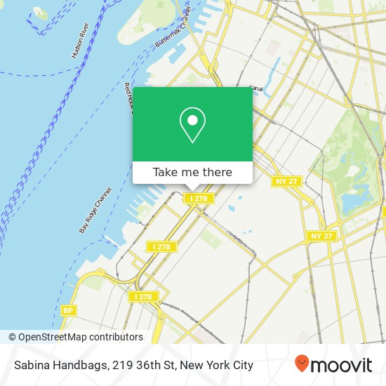 Sabina Handbags, 219 36th St map