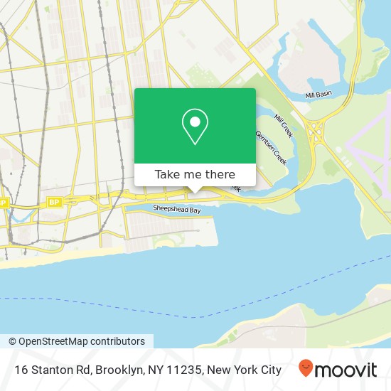 Mapa de 16 Stanton Rd, Brooklyn, NY 11235