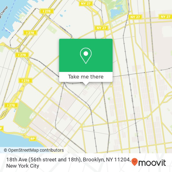 18th Ave (56th street and 18th), Brooklyn, NY 11204 map