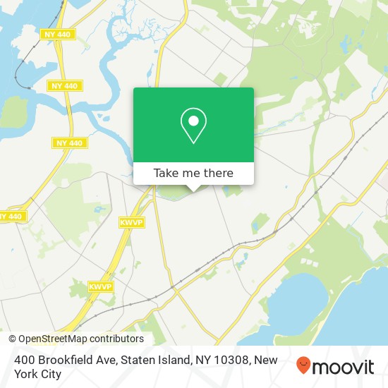 Mapa de 400 Brookfield Ave, Staten Island, NY 10308