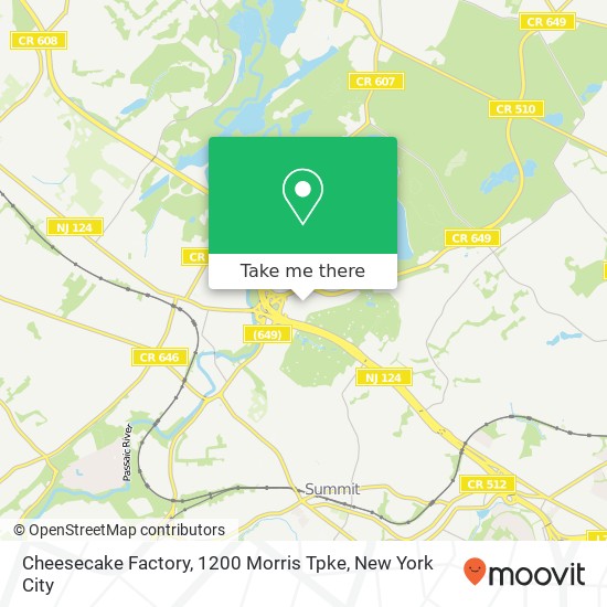 Cheesecake Factory, 1200 Morris Tpke map