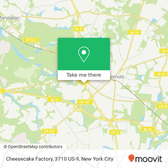 Mapa de Cheesecake Factory, 3710 US-9
