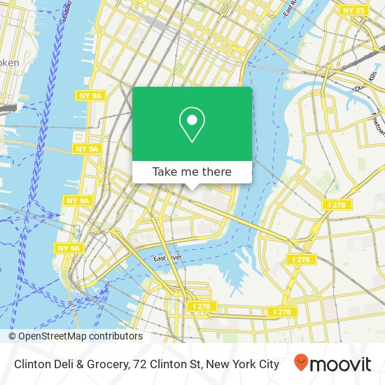 Mapa de Clinton Deli & Grocery, 72 Clinton St
