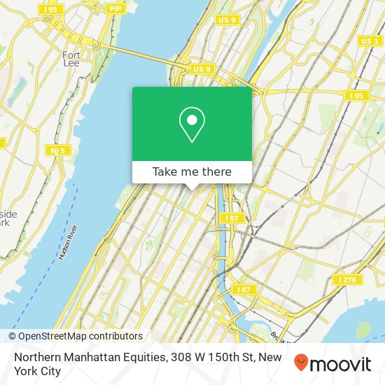 Mapa de Northern Manhattan Equities, 308 W 150th St
