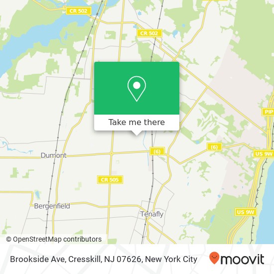 Mapa de Brookside Ave, Cresskill, NJ 07626