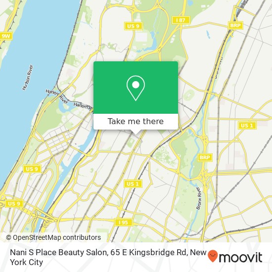 Mapa de Nani S Place Beauty Salon, 65 E Kingsbridge Rd