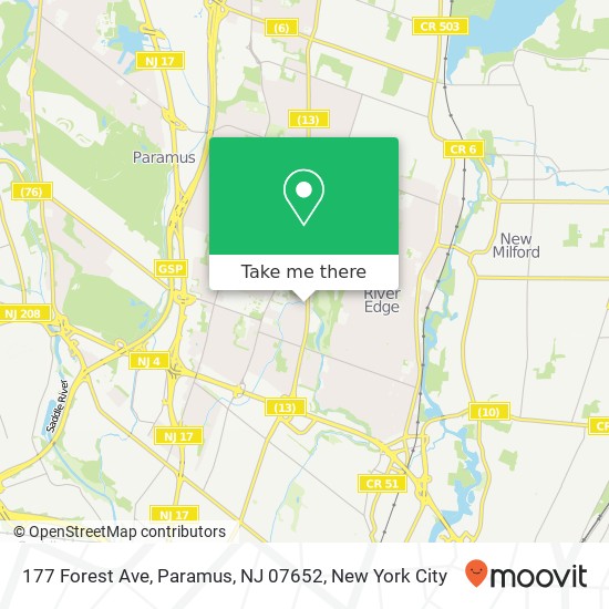 Mapa de 177 Forest Ave, Paramus, NJ 07652