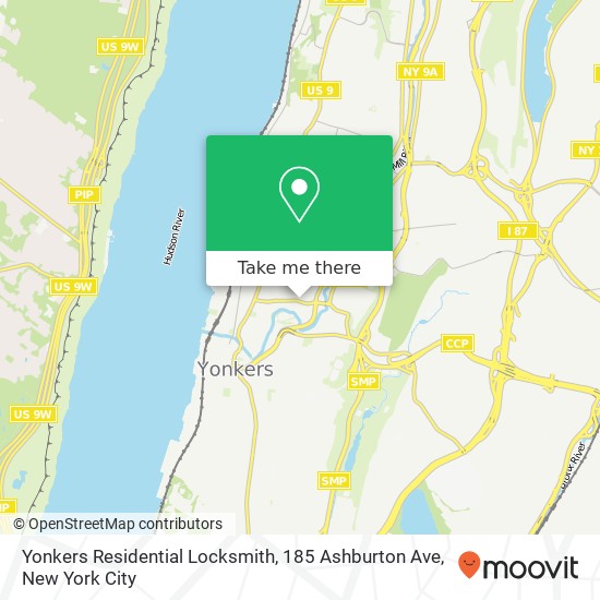 Mapa de Yonkers Residential Locksmith, 185 Ashburton Ave