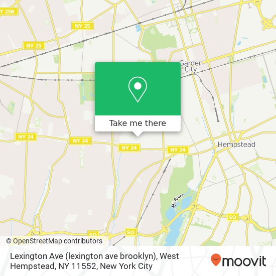 Mapa de Lexington Ave (lexington ave brooklyn), West Hempstead, NY 11552